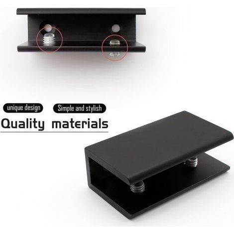 ZOLGINAH 4-teiliges Glasklemmen-Set aus Zinklegierung, verstellbare rechteckige Glasklemme, Aluminium-Glasclip, geeignet für 8–12 mm Glas, ideal für Badezimmer- und Wohnzimmerglas (1/5)