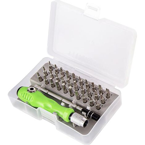 Tournevis Multifonction - Ensemble de 32 Embouts - Poignée Ergonomique - Pour Réparation Téléphone et Ordinateur Portable - 30 Embouts + Tige Allongée + Poignée (1/5)