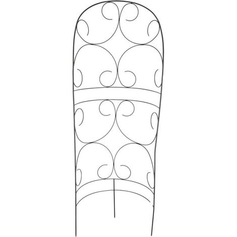 Support Plantes Volutes Demi Cercle - Métal Noir - 56,5 x 27,5 x H 167,5 cm - Livraison gratuite