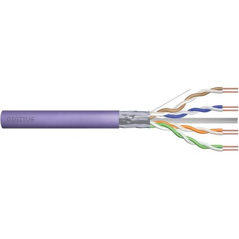 DIGITUS Cat.6 Installation Cable, F/UTP, B2ca, AWG23/1, LSOH, 500m, Purple, Reel