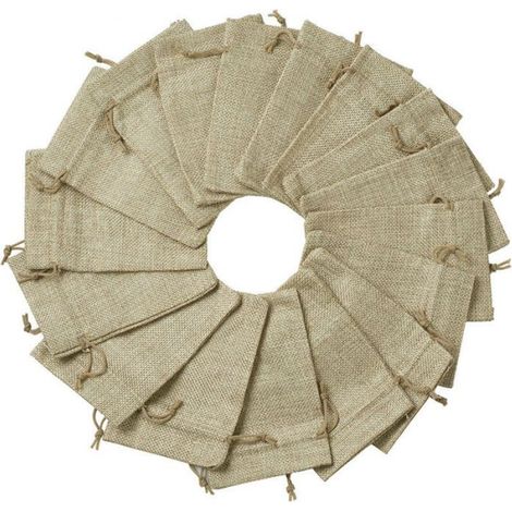 Sachet En Lin - 13,5 x 9,5 cm - Cordon De Serrage - Rangement Et Emballage - Lot De 100 (1/5)