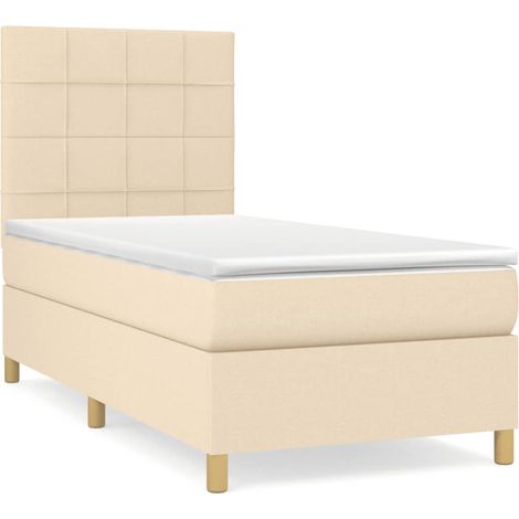 Maison Exclusive - Boxspringbett mit Matratze Creme 90x190 cm Sto (1/5)
