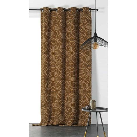 Rideau Vintage En Forme d'Arche - 140 x 275 cm - Moutarde