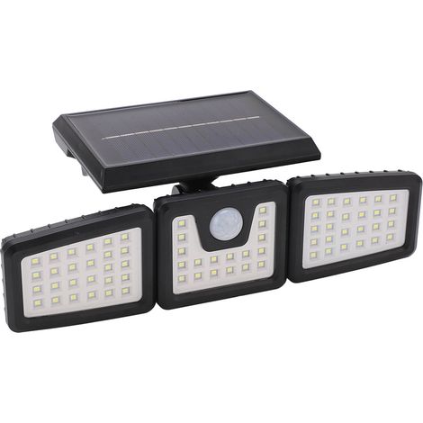 Lampe Solaire Extérieure avec Détecteur de Mouvement 3 Têtes Réglables IP65 Étanche Projecteur Grand Angle (1/5)