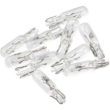 Lote de 10 bombillas LED incandescentes blancas T5 W 1.2 W 12 V DC para cuadro de coche
