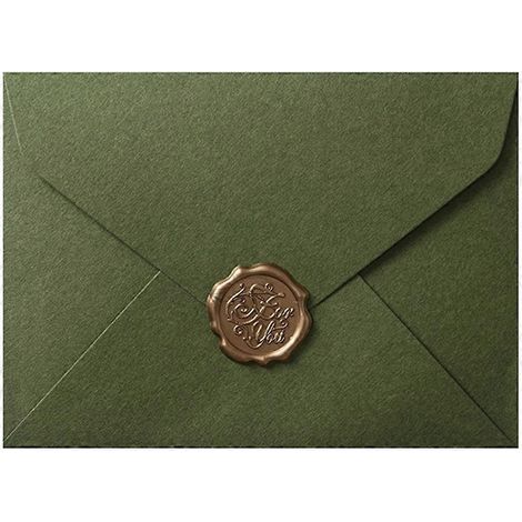 20 enveloppes Modern Simplicity avec impression peinture effet feu 16x12cm, vert olive (1/5)