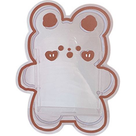 Transparente Aufbewahrungsbox für Make-up-Pinsel – Niedlicher, multifunktionaler Acryl-Organizer, ideal für Schreibtisch oder Schminktisch, fröhliches Bärenmotiv