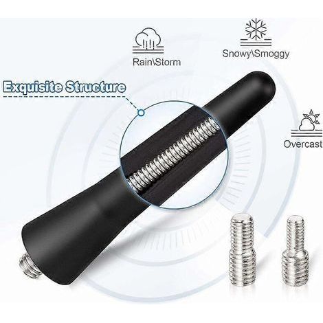 Antenne courte universelle AUTOPARTS 65 mm pour voiture - Style fibre de carbone modifiée - Noire (1/4)