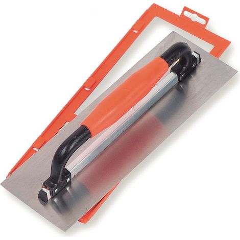 Platoir inox trempé biseauté 38x12 cm – Lame 0,6 mm pour serrage précis, poignée fermée 2 mains avec manchon (1/2)