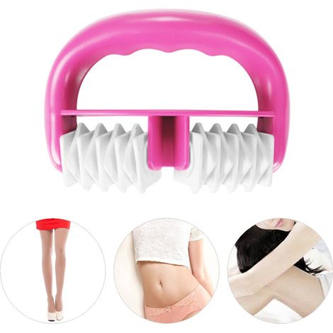 Rouleau de massage musculaire à 2 roues avec poignée en plastique - Soulagement des douleurs musculaires et relaxation des muscles des jambes, des bras et du dos (1/5)