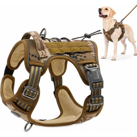 Harnais anti-traction pour chien - Harnais réglable pour chiens moyens et grands - Harnais réfléchissant en matériau durable - Taille M (tour de poitrine 56-84 cm) (1/4)