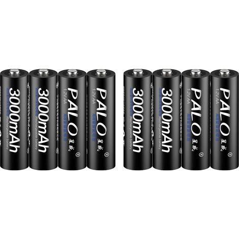 Batería recargable, capacidad de 3000 mAh, cargador de 8 ranuras, 8 pilas AA, 1,2 V-b (1/2)