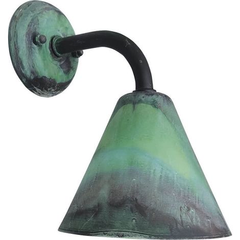 Applique laiton E27 H : 25 cm Vert Antique Classique Lampe de salle de bain Lampe de salle de bain