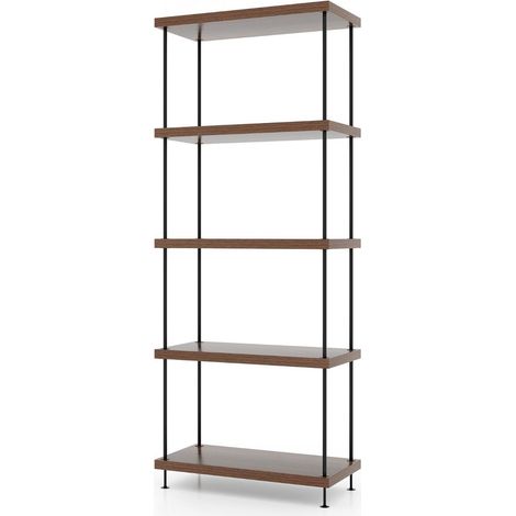 5 ebenen standregal mit metallrahmen industrielles bucherregal lagerregal 60 x 295 x 147 cm
