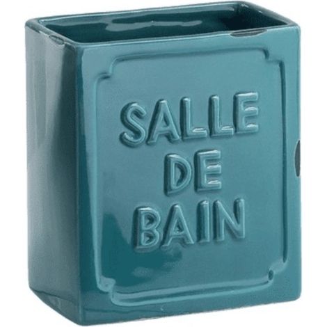 Portaspazzolino in ceramica blu Vivienne Gedy