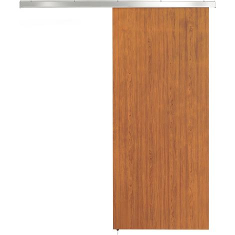 Homcom – Porta scorrevole 90x210 cm – MDF resistente all'acqua – Binario in lega di alluminio – Scorrimento silenzioso – Design effetto legno (1/5)
