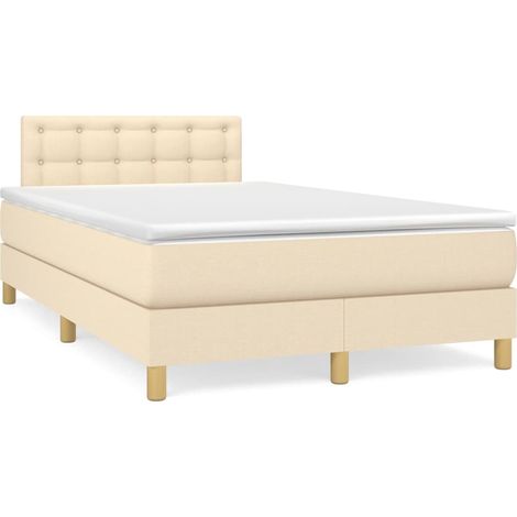 Maison Exclusive - Cama box spring con colchón tela color crema 1