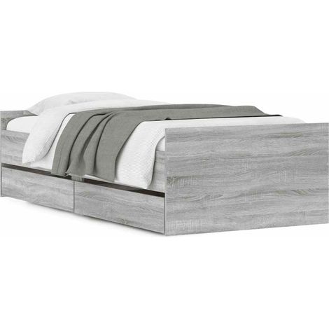 Maison Exclusive - Cadre de lit avec tiroirs sans matelas sonoma gris 100x200 cm (1/5)