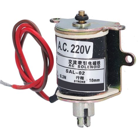 Électroaimant tubulaire BERM à poussée-traction, solénoïde de traction, aspiration 0,3 N, course 10 mm, SAL-02, 220 V CA (1/5)