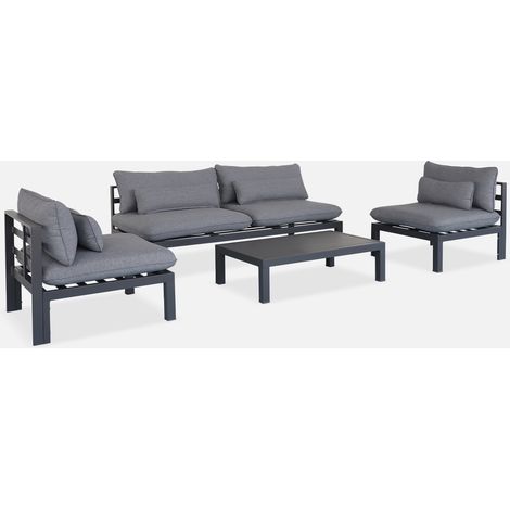 Conjunto de jardín de aluminio, 4 plazas (1/5)