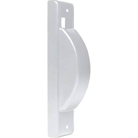 Placca per avvolgitore automatico semincasso realizzata in alluminio verniciato di bianco (1/2)
