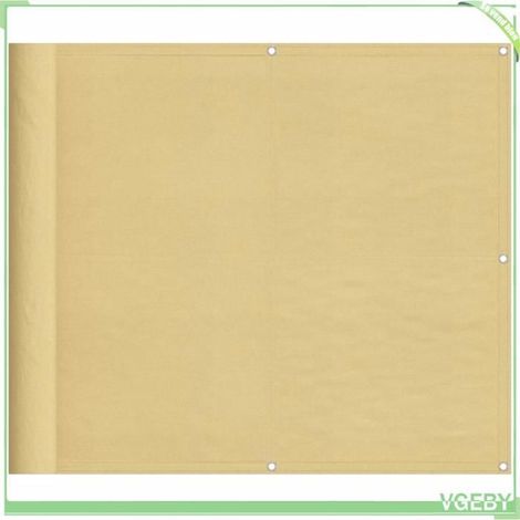 Paravent de balcon - FAFEICY - 4000029 - 90x400 cm - 100% polyester oxford (PU) - Sable, résistant eau/UV (1/5)