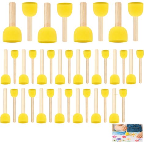 30 Pièces Éponge Ronds pour Le DIY,Pinceau Mousse Peinture,Céramique Et Artisanat,Éponge Peinture Mousse Ronde,Lot Polyvalent avec 4 Tailles DifféRentes,Lavables,Réutilisables (1/5)