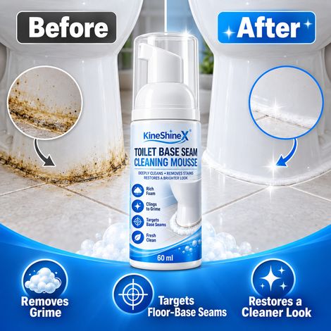 KineShineX Toilet Base Seam Cleaning Mousse, Base Gap Stain Remover Foam Cleaner (1/4)
