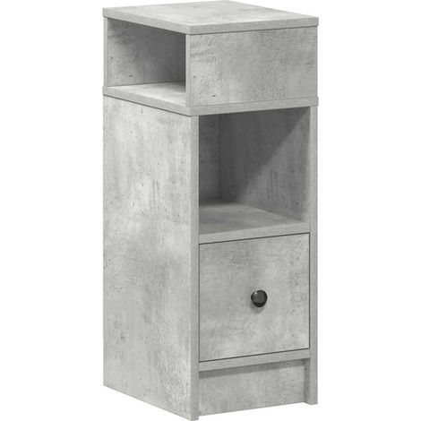 Bedside Cabinet with Drawer Concrete Grey 25x31x66 cm vidaXL