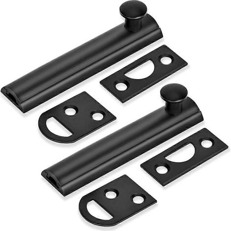 Schwarzes, massives Messing-Schiebetürschloss, verdeckt, 7,6 cm (3 Zoll), robust, für Türen und Fenster (2er-Pack). (1/5)