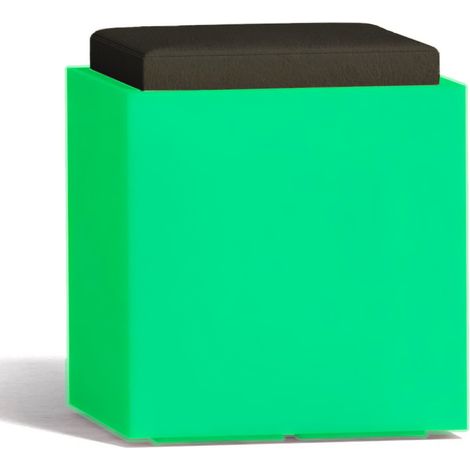 Leuchtende Sessel Square Bright mit Led-Pouf, quadratischer, für den Außenbereich "Made in Italy" -Grün / Mit Kabel