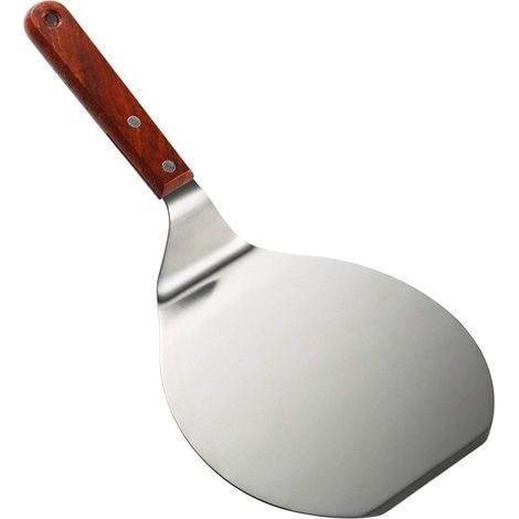 Pelle à Pizza Ronde En Inox Avec Pelle à Pizza Avec Manche Bois Pelle à Pizza Maison Ustensiles Pelle à Gâteau En Acier Inoxydable Idéal Pour Soulever Facilement Et Gâteaux De Transport, Tartes (1/5)