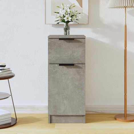 Buffet - Armoire de rangement Enfilade Gris béton 30x30x70 cm Bois d'ingénierie BV251356 - BonneVie (1/5)
