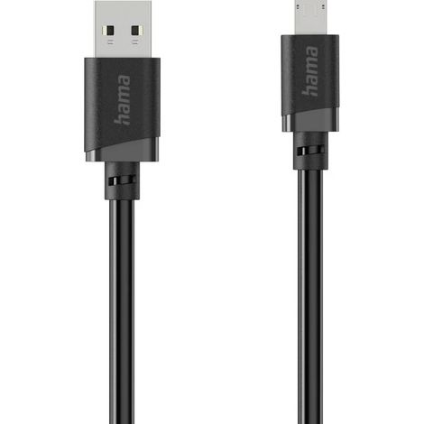 Hama USB-Kabel USB 2.0 USB-A Stecker, USB-Micro-A Stecker 1 m Schwarz 00201803 (1/5)
