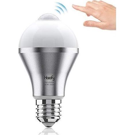 Ampoule Détecteur de Mouvement E27, 9W Ampoule de LED Blanc Froid, Ampoule de Commutateur Intelligent pour Salle de Bains/Escalier/Oorte Avant/Garage (1/4)