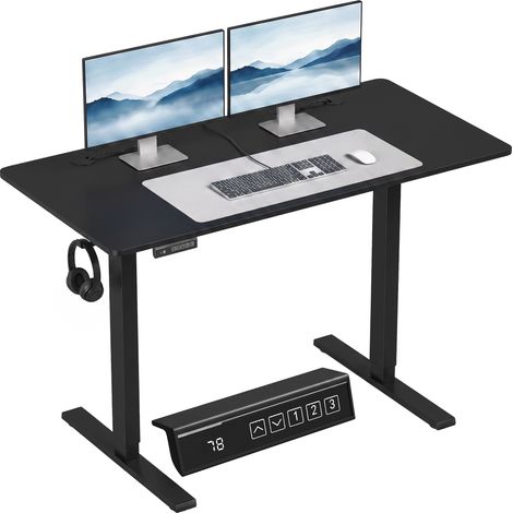 HOMCOM Standing Desk Memory Control Adjustable Black (1/5)