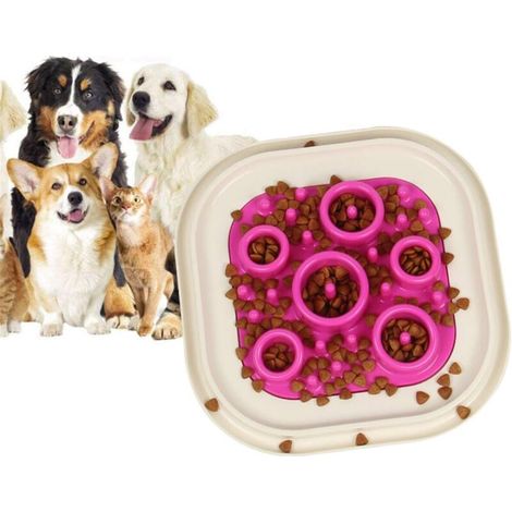Gamelle d'alimentation Lente Anti Ballonnements pour Petits, Moyens Grands Chiens et Chats, Gamelle Anti-glouton Gamelle Interactif pour Chien Chat Gamelle Evite Manger Vite (1/5)