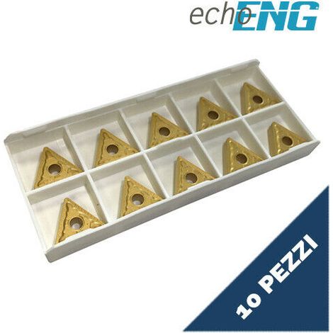 Inserti placchette metallo duro tornio tornitura 10pz INDUSTRIALI TNMG160408 (1/2)