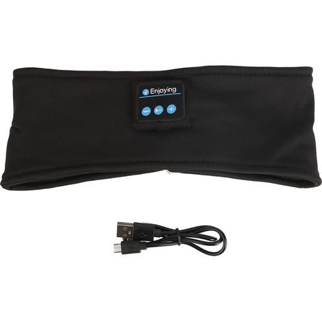 Bandeau audio sport USB portable Casque sommeil Bluetooth pour dormir sport course voyage méditation Noir (1/5)