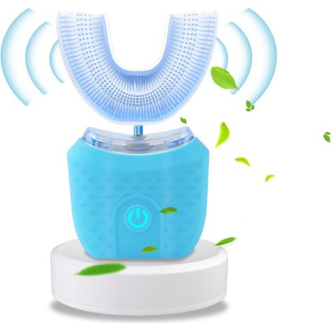 Brosse à dents électrique en forme de U à 360° – 3 modes de nettoyage pour une hygiène dentaire efficace, étanche IPX7, nettoyeur de dents ultrasonique automatique-AquaForge