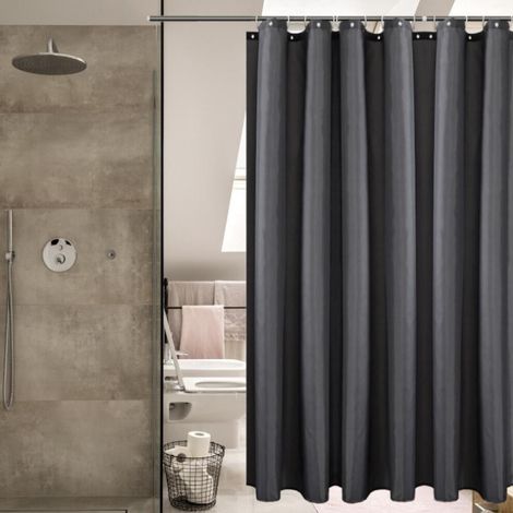 Doublure de rideau de douche résistante, imperméable et anti-moisissure, avec œillets métalliques et 12 crochets, adaptée à une utilisation dans la salle de bain.