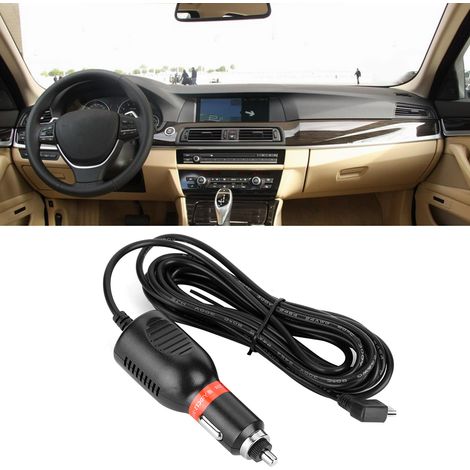 Chargeur allume-cigare 12-24V, câble 3,5m pour dashcam GPS navigation, ligne d'alimentation voiture, fil de recharge longue portée (1/5)