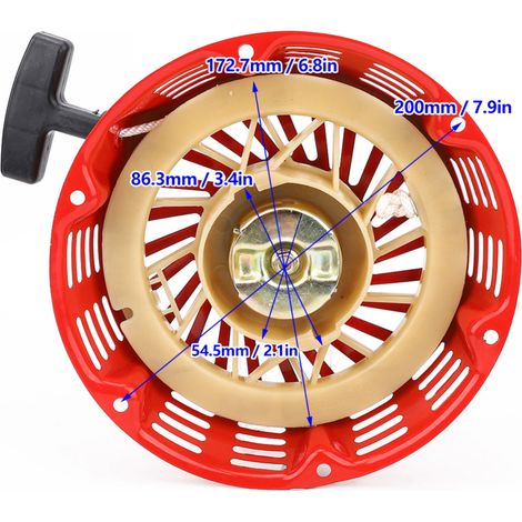 Seilzugstarter 188F 190 für 6,5-kW-Generatoren, kompatibel mit den Benzinmotoren GX340, GX390 und GX610. (1/5)