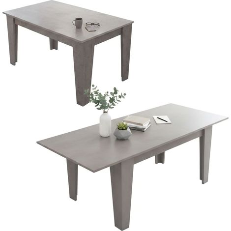 Tavolo Allungabile Salmour, Allungabile, Meccanismo Estensione Allunga Centrale, Lunghezza Massima 200 cm, 200x88x78h cm Grigio Cemento