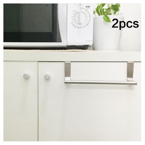 Porte-Serviettes - Acier Inoxydable - 23 cm - À Suspendre Sur Porte De Placard Ou Tiroir - Lot De 2 (1/5)