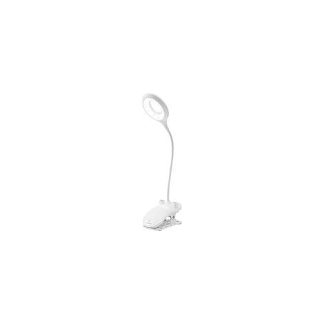 Lampe à pince LED, lampe de bureau à pince avec porte-stylo, lampes de chevet et lampes de table, lampe enfant respectueuse des yeux avec 3 couleurs réglables pour la lecture et le travail (blanc) (1/5)
