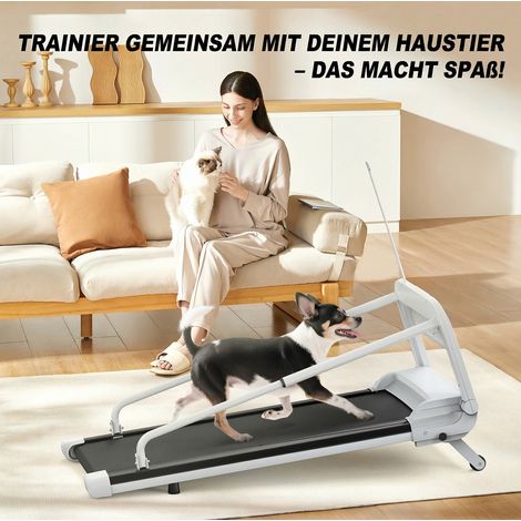 Hunde-Laufband 125 x 56 x 96,5 cm Stahl Schwarz-Weiß, klappbar – MEUBLIV (1/5)