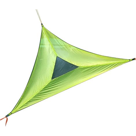 2.8x2.8×2.8m Hamac de Camping Aérien Géant Hamac Portable Multi-Personnes Système de Fixation à 3 Points Hamac Triangle pour Camping Voyage Jardin Patio Forêt (1/4)