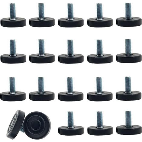 20-teiliges Set verstellbarer Möbelfüße, verstellbare Möbelfüße, Möbelgleiter, runde Möbelbeine, Nivellierfüße, Kunststoff-Möbelfüße, verstellbare Tischbeine (1/5)