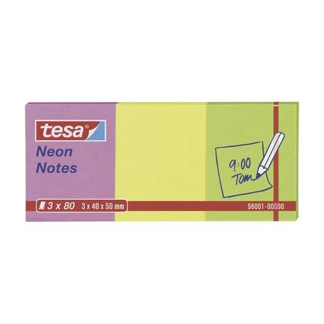 tesa Haftnotizblock Neon Notes 56001-00000 40x50mm sort. 3x80Blatt (1/2)